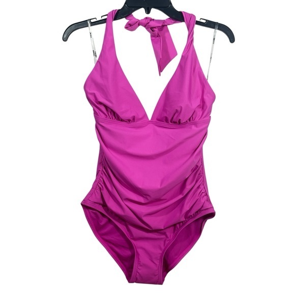 DKNY NWT $79 Tie-Back Halter-Style One-Piece Swimsuit M‎ - Picture 3 of 7
